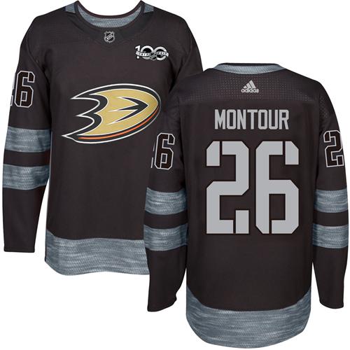 Adidas Ducks #26 Brandon Montour Black 1917-100th Anniversary Stitched NHL Jersey